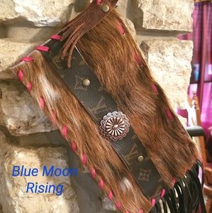 Handmade cowhide wristlet